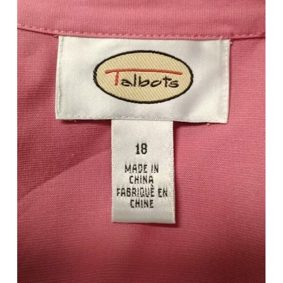 Talbots Blouse Size 18 Sleeveless Button Collar V Neck Silk - Picture 6 of 8